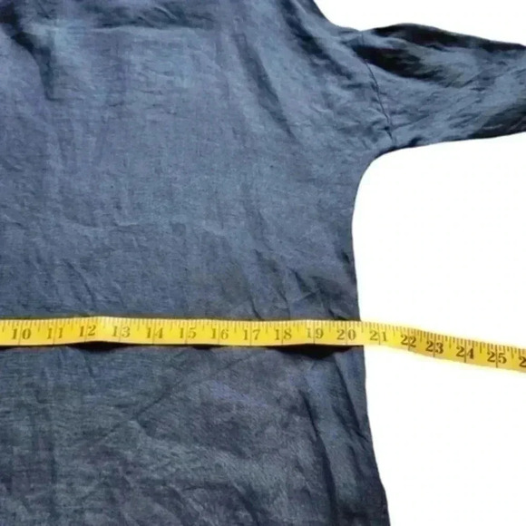 Linen Fairytales Tunic Top Whimsigpth Navy Blue Boat Neck Solid Women's Small - Picture 13 of 14